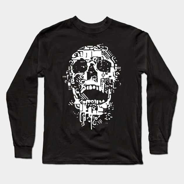 Mech Skull Long Sleeve T-Shirt by Oolong